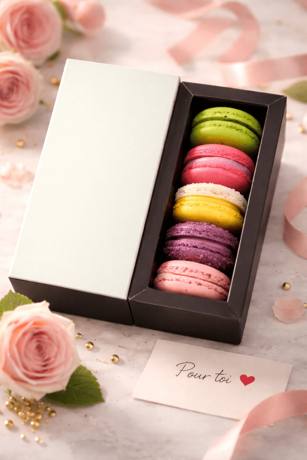 Boîte de macarons artisanaux Tendresse livraison Alger - Wardati