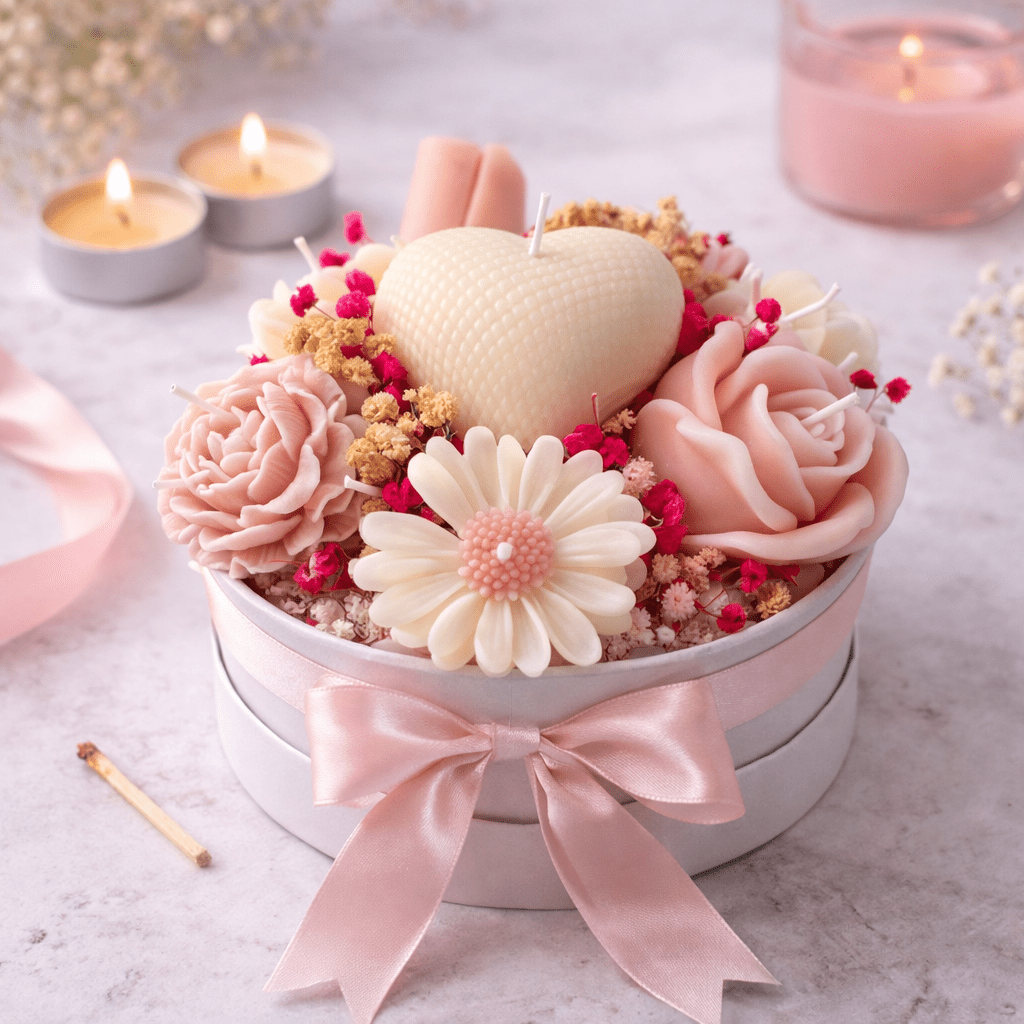 Coffret bougies naturelles décoratives avec ruban livraison Alger - Wardati