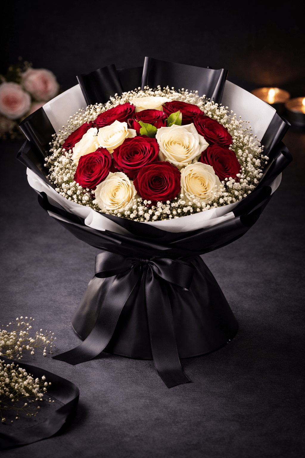 Bouquet de roses rouges et blanches Promesse livraison Alger - Wardati